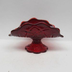 Westmoreland Glass Ruby Red FAN and FILE 6 1/2 Inch Childs Size Banana Boat